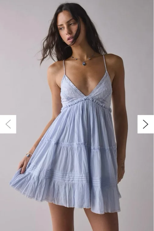 Kimchi Blue Aria Strappy Tiered Ruffle Babydoll Mini Dress