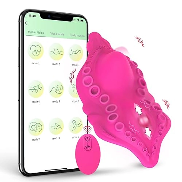 Wearable Panty Vibrator with App & Remote Control Vibrating Eggs,Rechargeable Butterfly Vibrators Clitorals Stimulator Vibrating Panties Wearable Sex Toy for Women (Red)