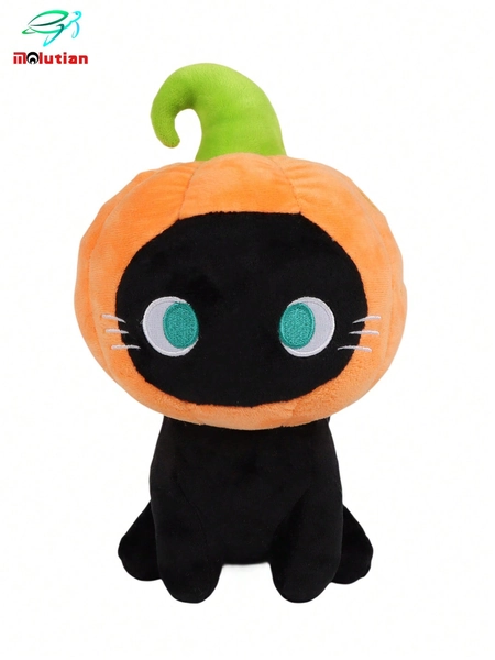 Molutian Halloween Decoratie 26cm/10.24in Halloween Pluche Pompoen Kat Pluche Halloween Pompoen Kitty Pluche Schattige Anime Cartoon Kat Knuffeldier Figuur Speelgoed Pluche Kussen Festival Cadeau Halloween Huisdecoratie Feest Cadeau