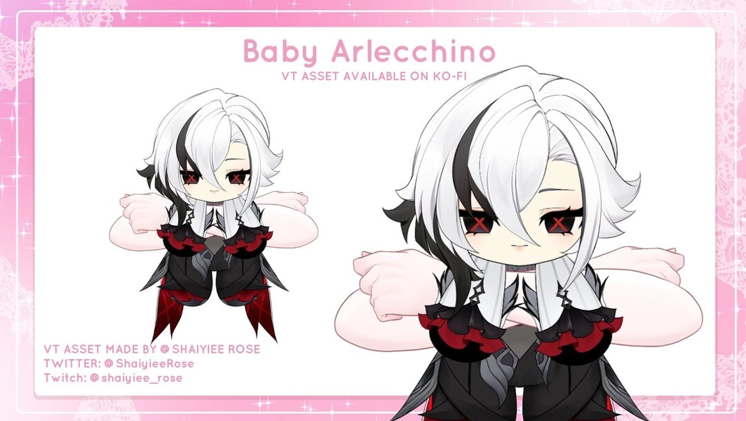 Baby Arlecchino GENSHIN IMPACT UPDATED Ver. Vtuber Asset - Etsy UK