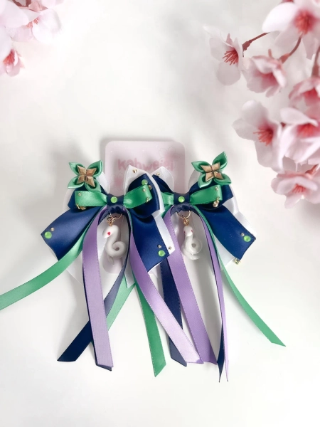 Baizhu Changsheng Genshin Clip Ins Hair Bows - Etsy