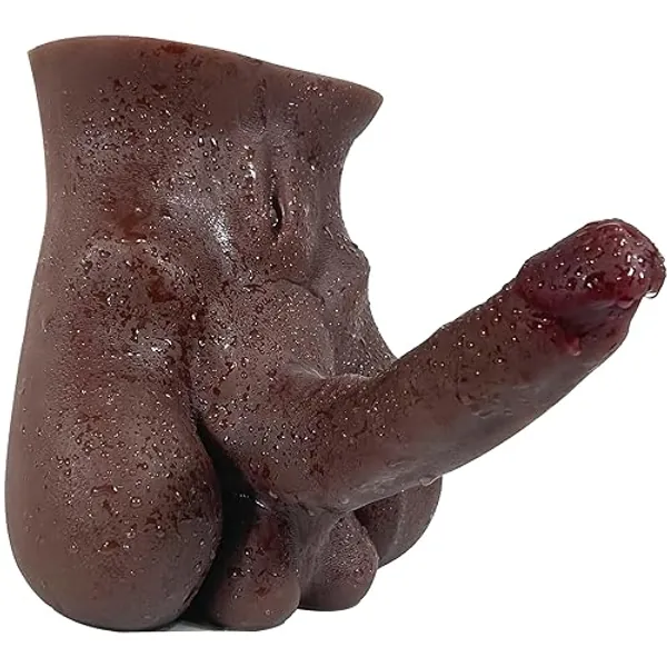 Dildo Torso Male Sex Doll for Women Masturbation, TPE Sexdoll Flexible Huge Penis, Female Masturbator Torso for Orgasm Sex Pleasure, Unisex Woman Adult Sex Toy for Solo Couple Threesome Gay LGBT - Black Skin