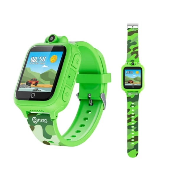 Contixo Kids Smart Watch, Camera, HD Touch Screen, 14 Educational Games, Music, Video & Audio, Ages 3-12, Boys & Girls Toys - Green