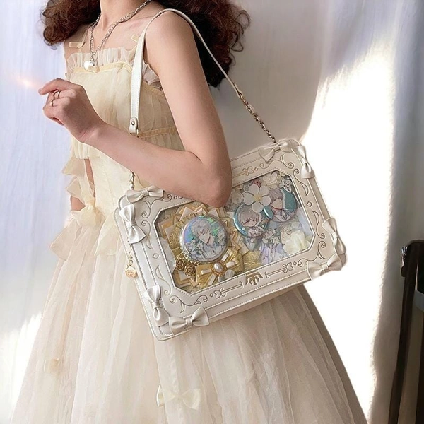 Magic Tarot ita bag Clear Vinyl Display Window for Pins Anime Pin Collection Bag Crossbody Window Bag Large Capacity Transparent Bag