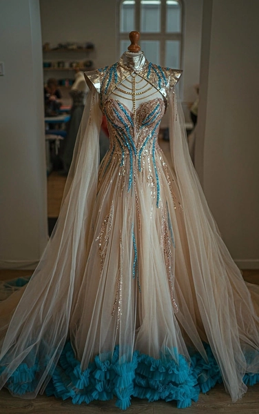 Gold Fondant Armour Dress by Chotronette - Made to Measure
