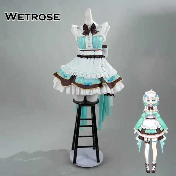 [Wetrose] Pre-Order Vtuber Mint Fantome Ghost Maid Outfit Cosplay Costume