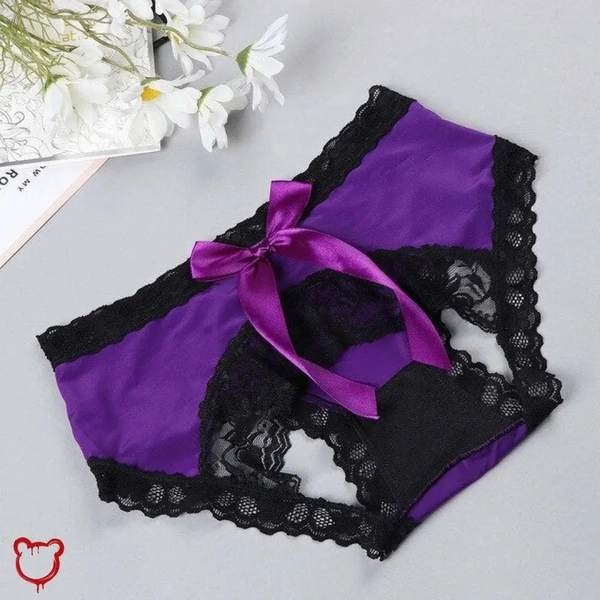 Crotchless Bow Underwear - Easy Access