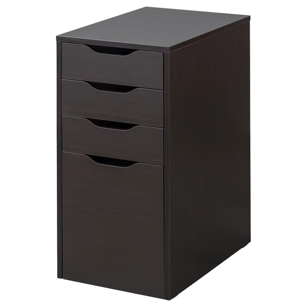 ALEX Drawer unit/drop file storage - black-brown 14 1/8x27 1/2 "