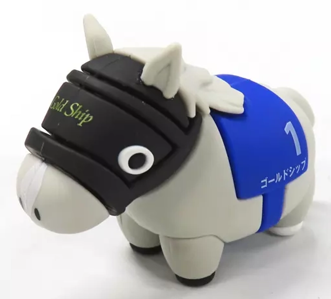 Gold Ship Plump Rubber Figure "DMM Scratch! Thoroughbred Collection" B-7 Prize