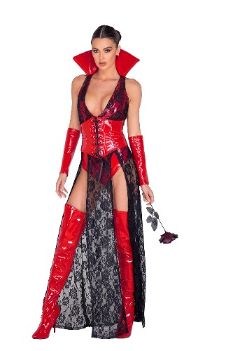 Roma 5024 - 3pc Wicked Vampire Costume - Large / Black/Red