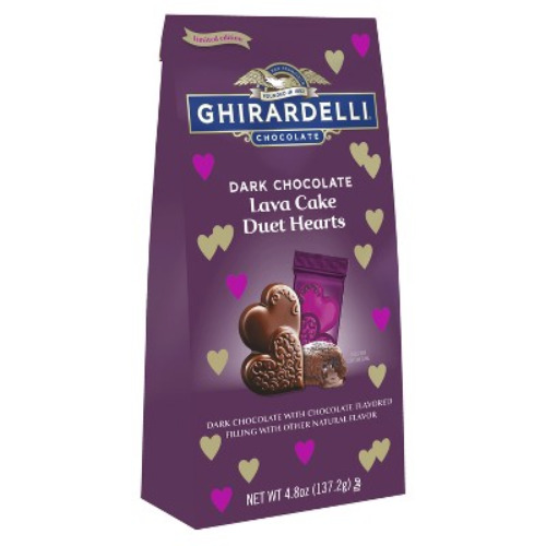 Ghirardelli Valentine's Dark Chocolate Lava Cake Duet Hearts Bag - 4.8oz