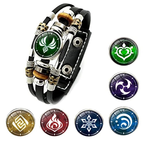 Soyusunny Genshin Impact Bracelet with 7 Pack Anime Luminous Bracelets Accessories