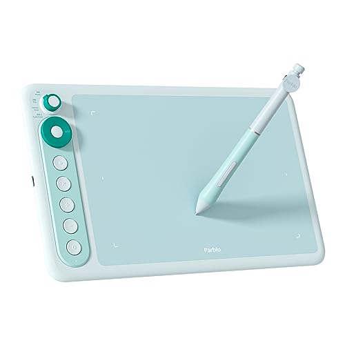 Parblo Intangbo X7 Drawing Tablet 7.2x4.5 inch Graphics Tablets,Digital Drawing Tablet with Mode Switch,6 Customized Keys,Battery-Free Stylus S01 for Digital Art,Design,Work with Window/Mac,Android - Green