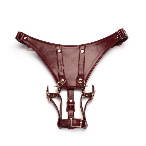 Wine Red: Leather 'Forced Orgasm' Wand Belt 
