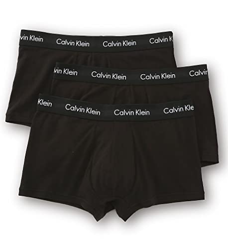 Calvin Klein Men's Cotton Stretch Multipack Low-Rise Trunks - Medium - Black