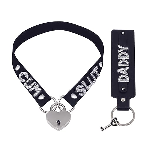 Heart Padlock Collar With Key For Women, Handmade Black Velvet Letter Padlock Choker Necklace With Leather Keychain, Punk Gothic Jewelry For Outfits - 16.54 IN - CUMDA