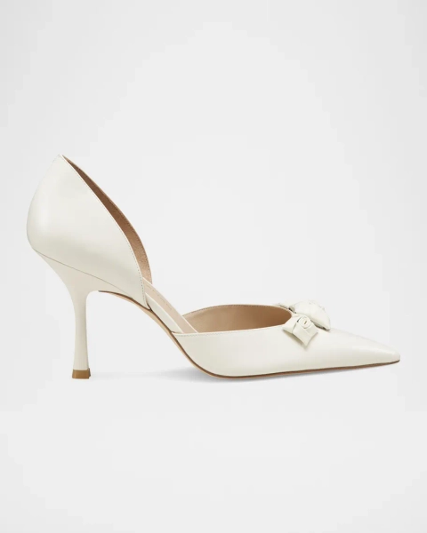 Stuart Weitzman Rosie Pointed Leather Stiletto Pumps