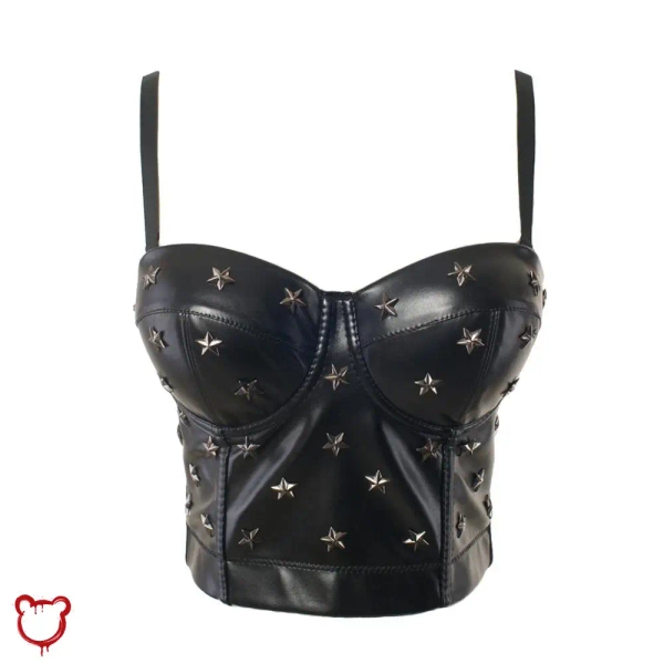 Matrix Faux Leather Bustier Top