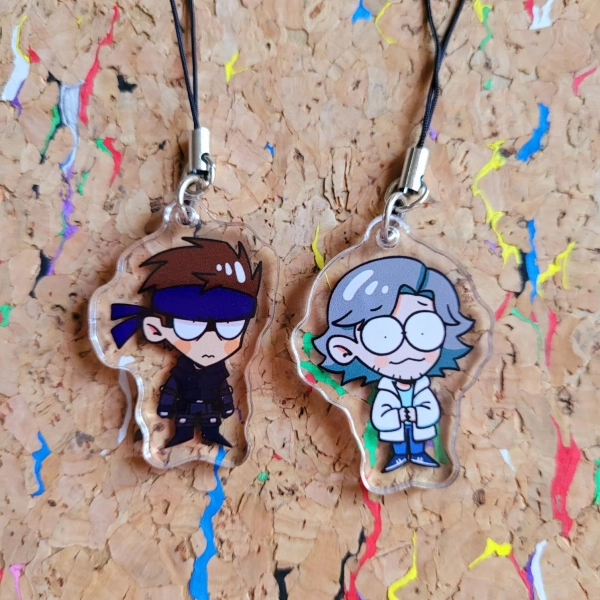 Metal Gear Solid - Solid Snake and Otacon 1.5" Mini Charms