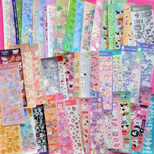 Huge Deco Polco Stickers Sheets Pack Cute Korean Stickers Set Aesthetic Kawaii Sticker Sheets Grab Bag Set Mystery Pack Journal and Bujo - Etsy France