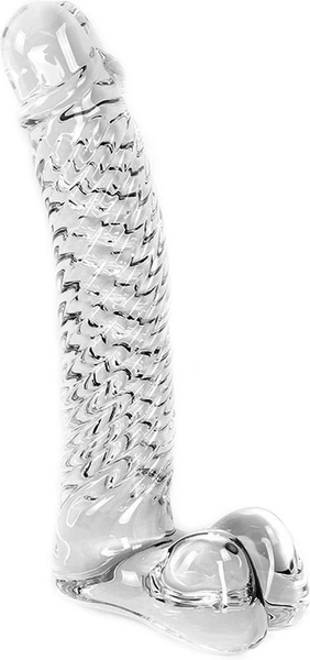 Glazen Dildo Geribbeld - transparant
