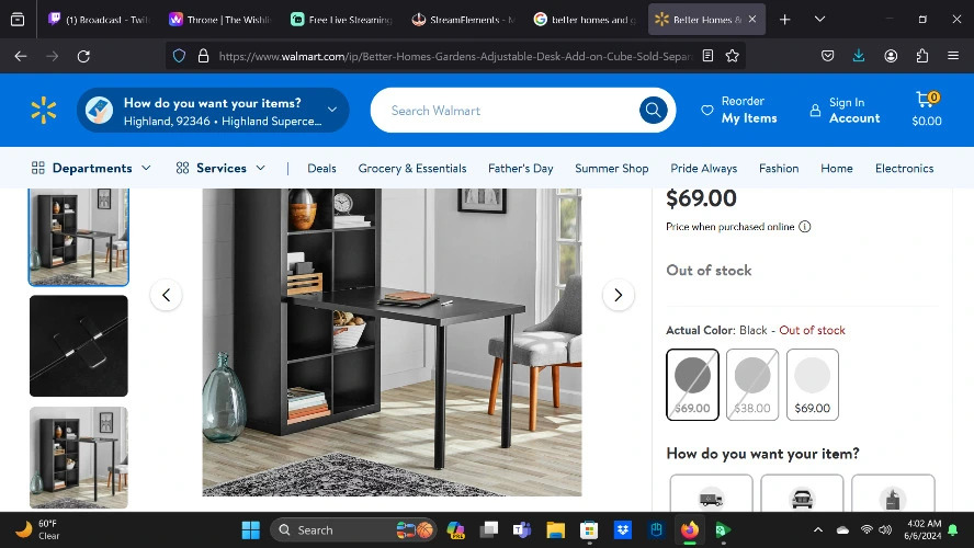 Better Home and Garden desk attachment