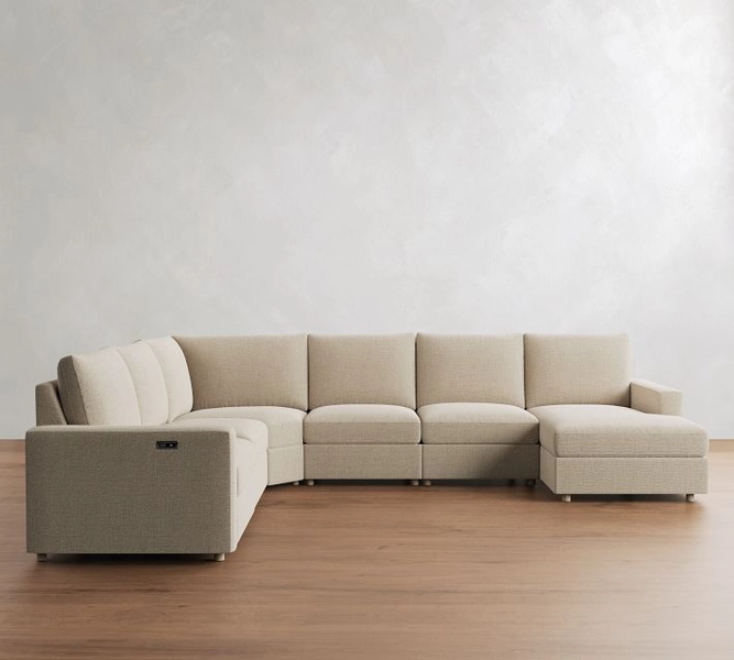 Westwood Square Arm Power Reclining L-Shaped Chaise Sectional - Storage Available (138"-175")
