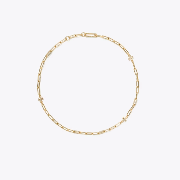 Good Luck Chain Pavé Necklace in yellow, size OS