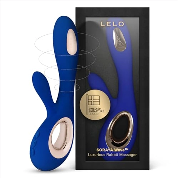 LELO Soraya Wave Luxurious G Spot Rabbit Vibrator Sex Toy, Vibrators for Women with Unique WaveMotion Technology Thrusting Vibrator for a Full Body Pleasure Experience, Adult Sex Toy, Blue