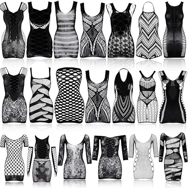 Jadive 20 Pairs Women Lingerie Black Lingerie Dress Dark Tights for Women