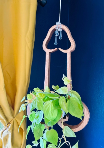 Mr. Morningwood, plant hanger, wood planter, plant stand, plant pot, gift for plant lover, Christmas gift for wife, home decor,  plant art