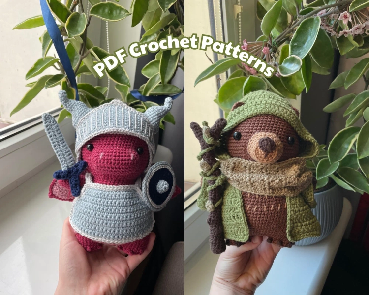Dragon Knight, Druid Bear Crochet Pattern Bundle