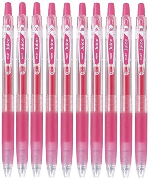Pilot Juice 0.38mm Gel Ink Ballpoint Pen, Pink Ink, Value Set of 10