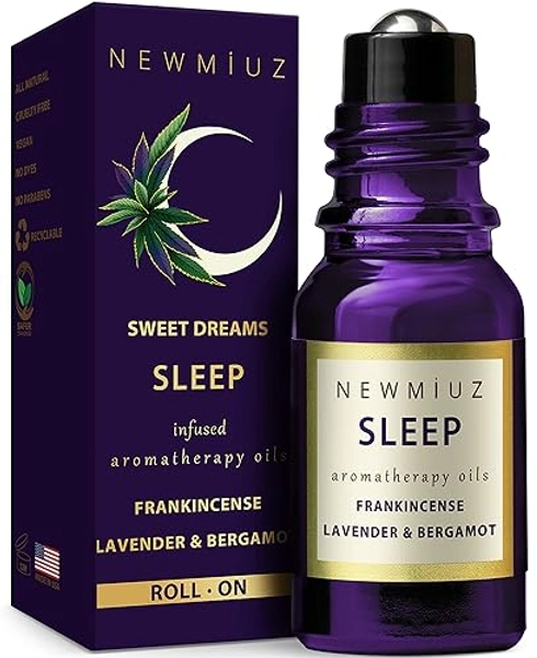 Sleep Well Roll On Essential Oil Anti Stress Calming Aromatherapy Stick Blend Lavender Oil Bergamot Frankincense Destress Relaxation Stress Gifts for Women Perfect Stocking Stuffers NEW MIUZ USA