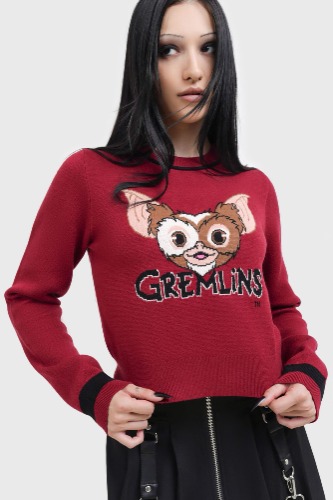 Bright Light! Bright Light! Knitted Sweater - S / Red / 52% Viscose 30% Polyester 18% Polyamide