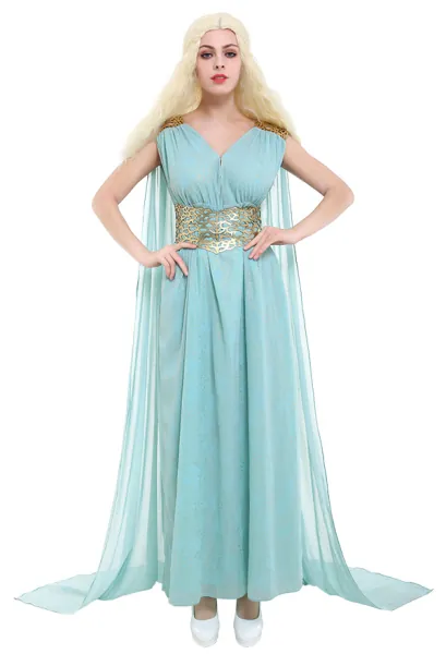 Daenerys Targaryen Khaleesi Blue Dress Women Cosplay