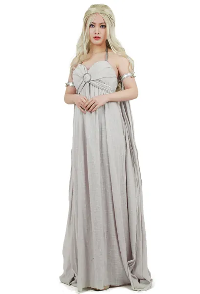 Daenerys Targaryen Cosplay Grey Long Dress