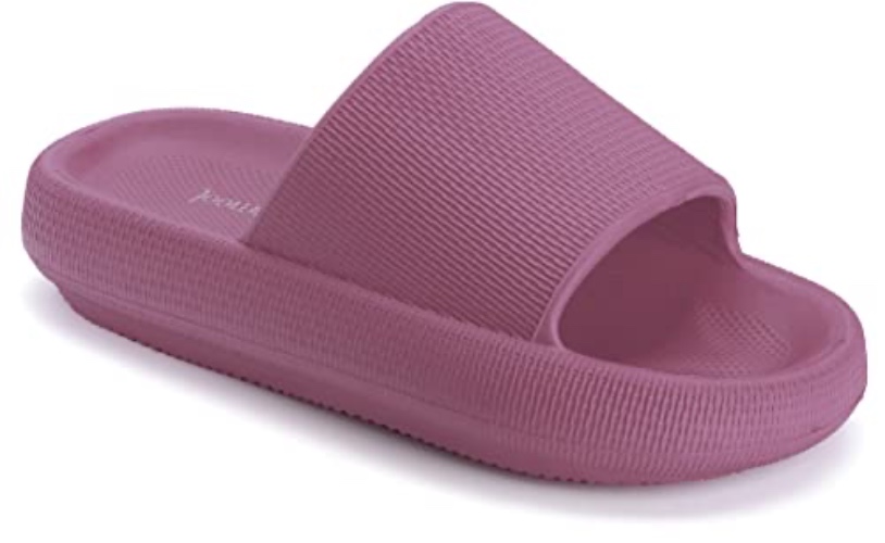 Joomra Pillow Slippers for Women and Men Non Slip Quick Drying Shower Slides Bathroom Sandals | Ultra Cushion | Thick Sole - 9-10 Women/7.5-8.5 Men - Fuchsia