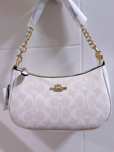Coach Teri Shoulder Bag In Signature Canvas CA548 White / Chalk