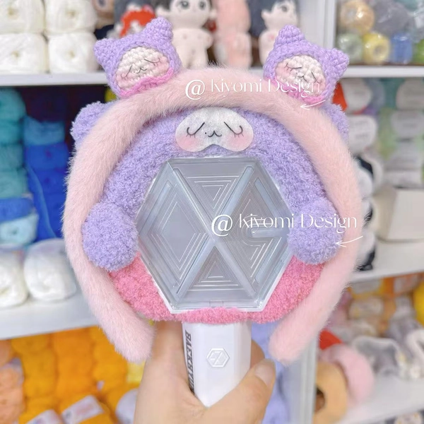 Baekhyun headband EXO lightstick crochet cover kkuru jam inspired Eribong decals |handmade fanmade merch
