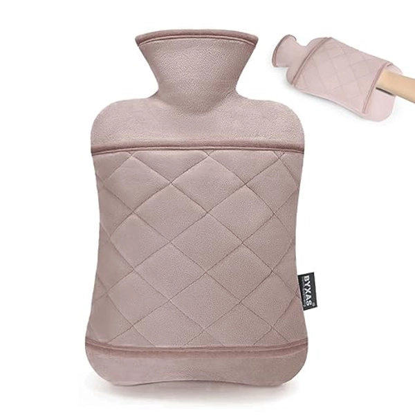 BYXAS Hot Water Bottle with Hand Pocket Cover–2.0L BPA Free PVC Water Bag, Odorless Superior Material, Chocolate Brown