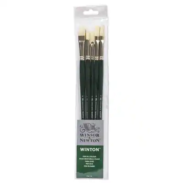 Winsor & Newton® Winton® Long Handle 5 Piece Brush Set | Michaels