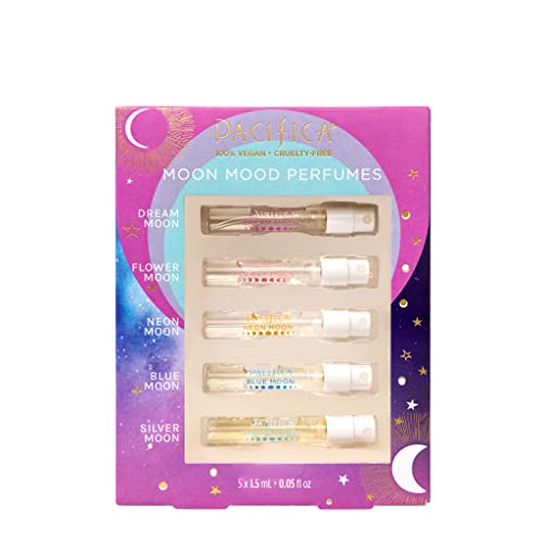 Pacifica 5-scent Moon Moods Travel Perfume Gift Set, Vegan + Cruelty Free - Moon Moods Spray Perfume Travel Size - Perfume
