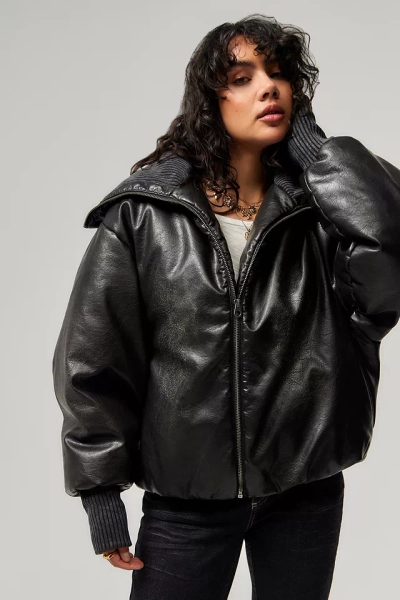 Jaded London Alloy Faux Leather Bomber Jacket
