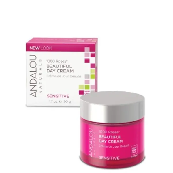 Andalou Naturals 1000 Roses Sensitive Beautiful Day Cream, 50 g, 1.7 Ounce (100251)