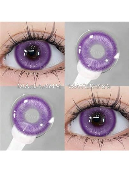 Eyeshare 1pair Halloween Cosplay Color Contact Lenses Pink Eye Contacts Anime Red Lenses Purple Lenses Beauty Makeup Eye Lens