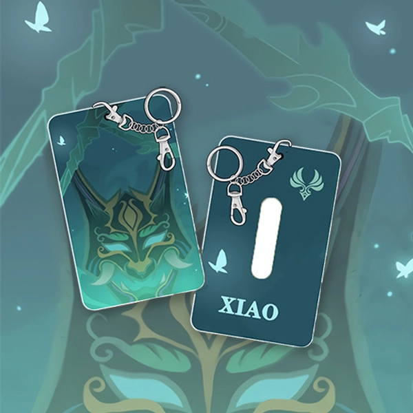 Genshin Impact Badge Holder Genshin Student ID Holders Keychain Genshin Gifts - Xiao