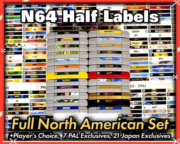 N64 half Width End Labels Entire US Library Variants Player's Choice & Extras - Etsy Romania