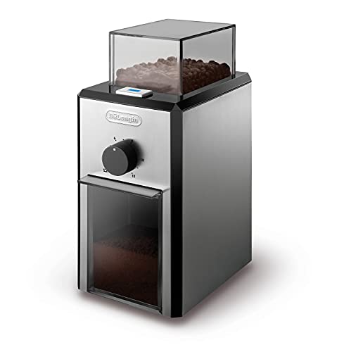 Moulin à café professionnel De'Longhi KG89 KG 89 pouvant contenir jusqu'à 12 tasses, boîtier en plastique, argent, 110 watts