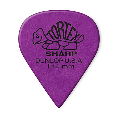Dunlop Tortex Sharp Guitar Picks 1.14mm Purple 72 Pack - 72 Pack - 1.14mm - PURPLE